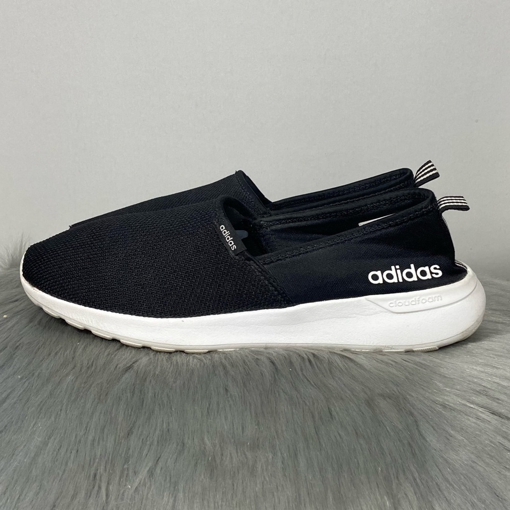 Adidas Cloudfoam Slip On Black Shoes Women Sneakers